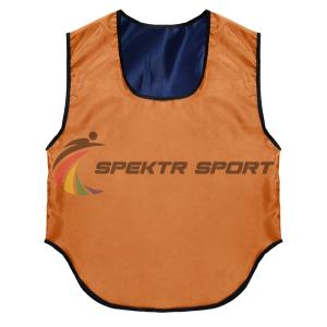 Купить Манишка футбольная двусторонняя Spektr Sport оранжево-синяя, р. 36-40 в Сибае 